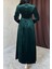 Mottisfashion Zümrüt Göğüs Altı Taşlı Elbise 3