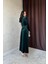 Mottisfashion Zümrüt Göğüs Altı Taşlı Elbise 4