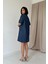 Mottisfashion Mavi Tencel Kuplu Elbise 4