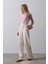 Mottisfashion Beli Yarım Lastikli Palazzo Pantolon - Pudra 4