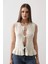 Mottisfashion Önü Bağlamalı Yelek - Ekru 6