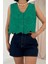 Mottisfashion Yeşil Sıfır Kol Brode Bluz 3