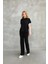 Mottisfashion Osy Modal Yumuşak Dokulu Kumaş Bisiklet Yaka Kısa Kollu Takım - Siyah 1