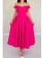 Mottisfashion Fuşya Jakarlı Elbise 4