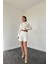 Mottisfashion Ekru Dantelli Gömlek ve Ponpolu Şort Takım 1