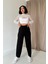 Mottisfashion Siyah Pensli Lastik Detaylı Pantolon 1