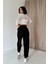 Mottisfashion Siyah Pensli Lastik Detaylı Pantolon 4