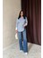 Mottisfashion Mavi Çizgili Poplin Uzun Kol Gömlek 2
