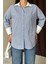 Mottisfashion Mavi Çizgili Poplin Uzun Kol Gömlek 4