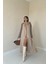Mottisfashion Taba Kapüşonlu Uzun Trençkot 1