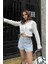 Mottisfashion Kristen Sırt Dekolte Crop Gömlek 3253-08 1