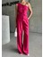 Mottisfashion Tek Kol Yelek - Pantolon Takım Atlas - Fuşya 3