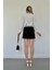 Mottisfashion Siyah Kemeri Bilyeli Mini Etek 3