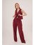 Mottisfashion Ön Bağlama Detaylı Yelek ve Pantolon Bordo Ikili Takım 4