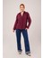 Mottisfashion Düğmeli ve Çizgi Detaylı Bordo Gömlek 7
