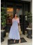 Mottisfashion Renkli Nakış Desenli Elbise - Mavi 3