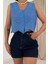 Mottisfashion Mavi Sıfır Kol Brode Bluz 3