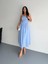 Mottisfashion Straplez Pileli Elbise - Açık Mavi 1