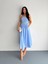 Mottisfashion Straplez Pileli Elbise - Açık Mavi 7