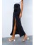 Mottisfashion Yandan Büzgülü Güllü Etek - Siyah 3