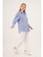 Mottisfashion Çift Çizgi Geçişli Düğmeli Mavi Gömlek 6