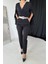 Mottisfashion Siyah Yırtmaçlı Tulum 3