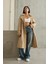 Mottisfashion Camel Uzun Kemerli Trençkot 2