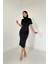 Mottisfashion Siyah Balıkçı Yaka Elbise 5