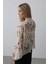 Mottisfashion Volanlı Çiçek Desen Şifon Gömlek - Krem 4