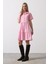 Mottisfashion Kısa Kol Düğmeli Elbise - Şeker Pembe 7