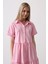 Mottisfashion Kısa Kol Düğmeli Elbise - Şeker Pembe 8