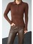 Mottisfashion Polo Yaka 6 Düğmeli Kazak - Kahve 5