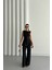 Mottisfashion Jakar Keten Kolsuz Bluz-Pantolon Tk - Siyah 3