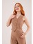 Mottisfashion Önü Düğmeli Camel Yelek 4