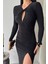 Mottisfashion Sandy Elbise Büzgü Detaylı - Siyah 2