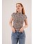 Mottisfashion Leopar Desen Kısa Kollu Basic T-Shirt 3