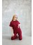 Mottisfashion Osy Modal Yumuşak Dokulu Kumaş Bisiklet Yaka Kısa Kollu Takım - Bordo 3