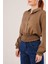 Mottisfashion Bel ve Bilek Lastikli Kahverengi Bluz 6