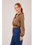 Mottisfashion Bel ve Bilek Lastikli Kahverengi Bluz 8