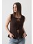 Mottisfashion Önü Bağlamalı Yelek - Kahve 4