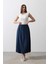 Mottisfashion Beli Bağlamalı Balon Etek - Indigo 1