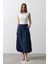 Mottisfashion Beli Bağlamalı Balon Etek - Indigo 2