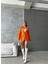 Mottisfashion Ello Etiketli Çengelli Iğne Detaylı Ceket - Orange 5