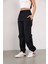 Mottisfashion Praşut Kumaş Paça Cepli Baggy Eşofman - Siyah 4