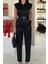 Mottisfashion Siyah Vatkalı Kemerli Tulum 3