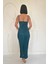 Mottisfashion Zümrüt Piliseli Halter Boyun Elbise 4