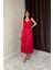 Mottisfashion Kırmızı Taş Askılı Prenses Elbise 2