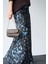 Mottisfashion Uzun Saten Etek - Siyah-Mavi 3
