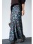 Mottisfashion Uzun Saten Etek - Siyah-Mavi 9