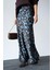 Mottisfashion Uzun Saten Etek - Siyah-Mavi 10
